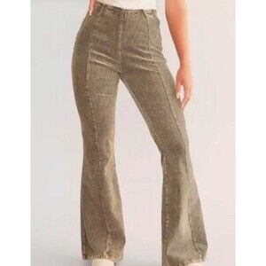Oli & Hali Pull on Corduroy Flare Leg Pants Brown Size Large EUC